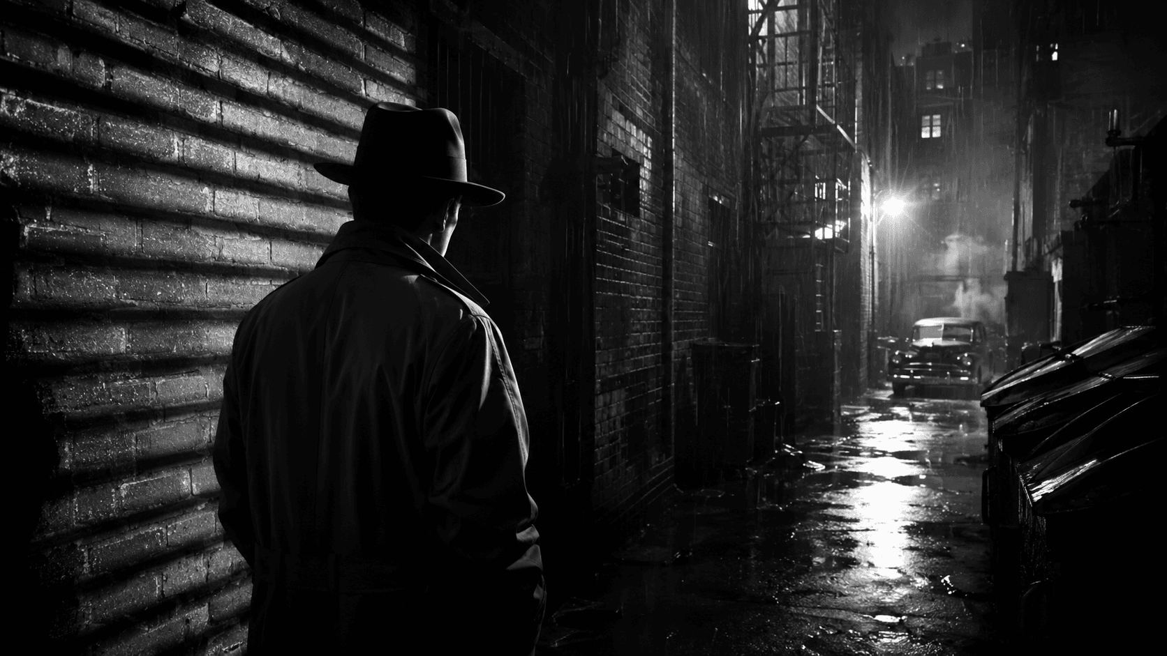 Noir genre storyboard frame