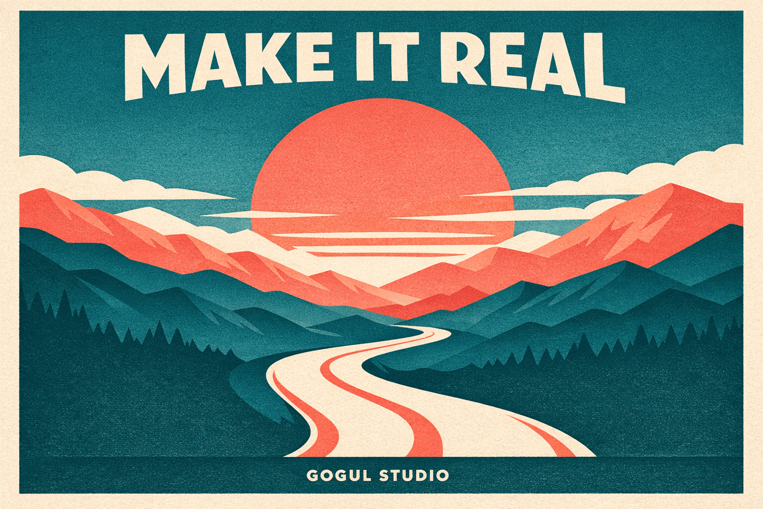 Retro travel poster with readable headline, made with GPT Image 1.5